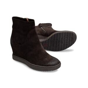 Aqua Sofft Shary Waterproof Wedge Bootie Brown Suede Size 7.5 NWT Sleek Comfy